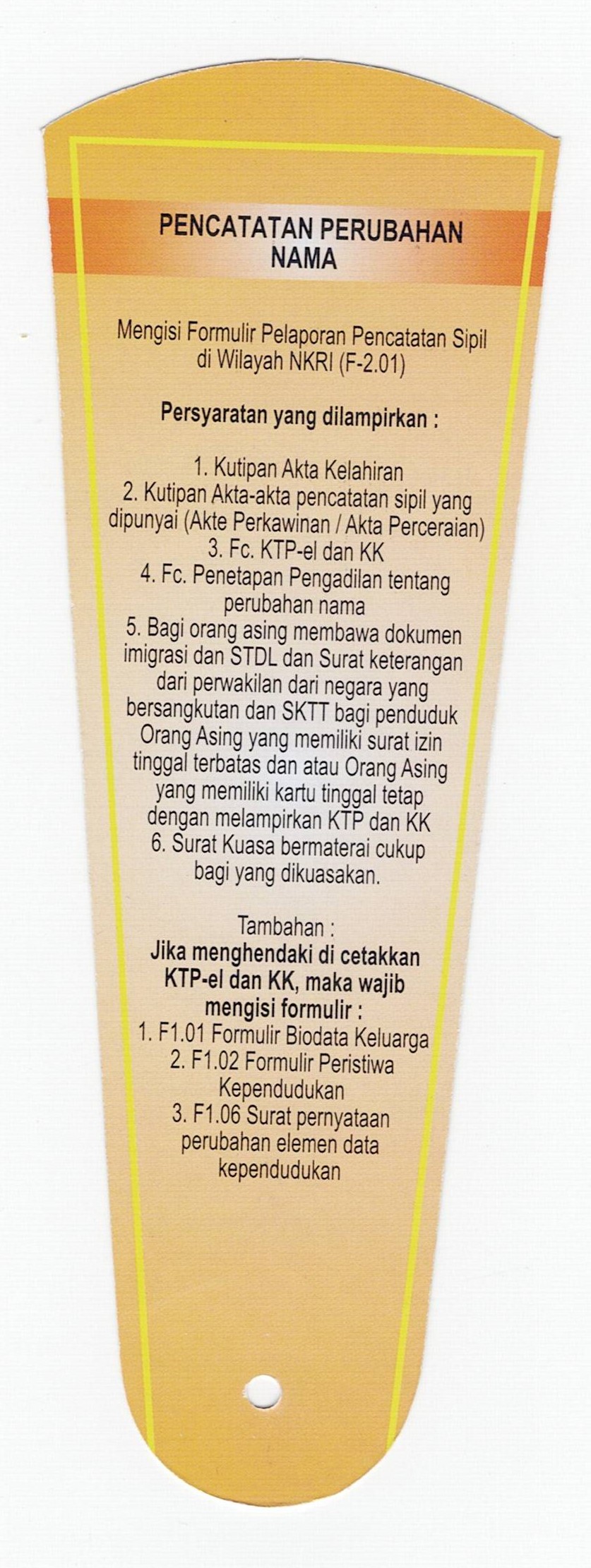 Persyaratan Perubahan Nama